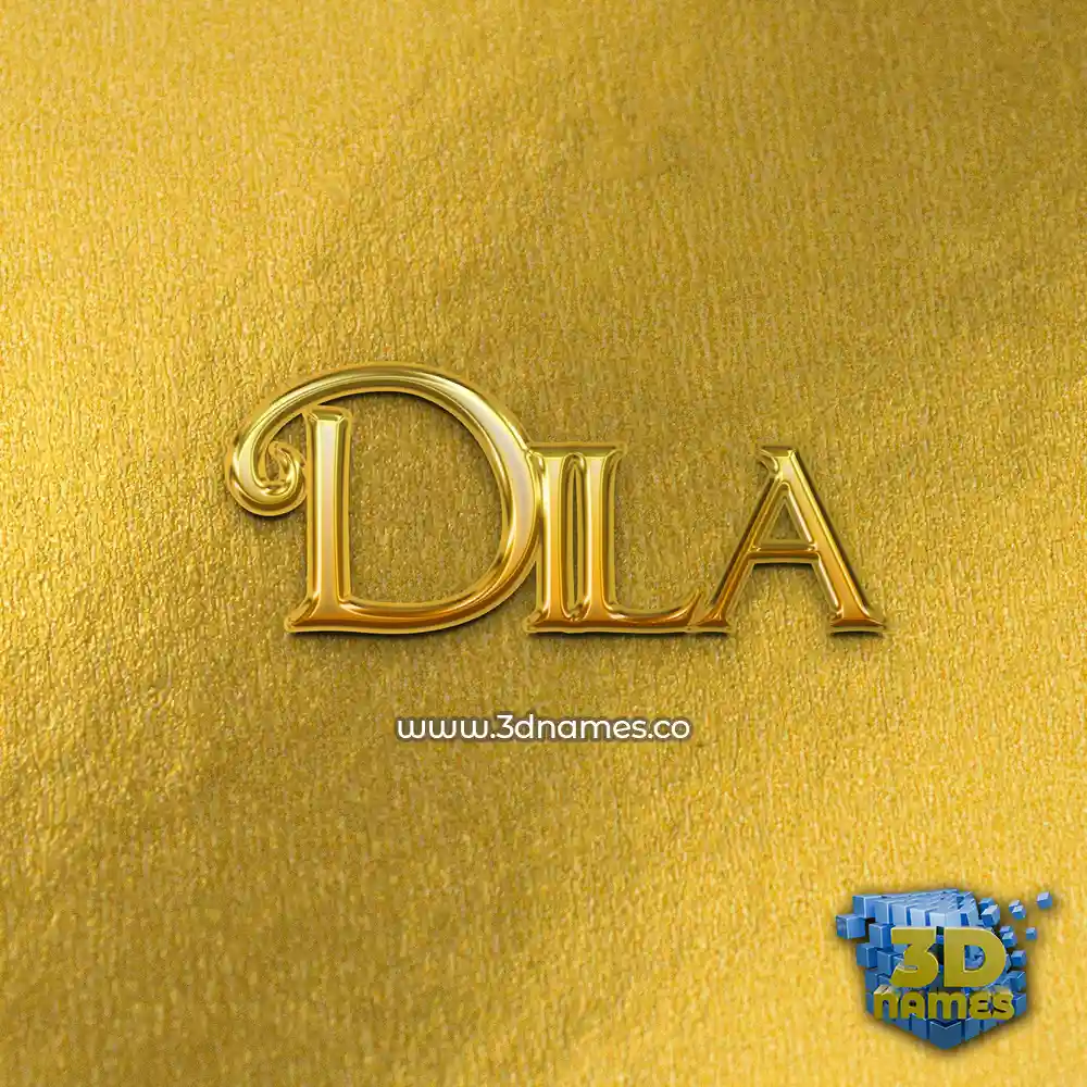 dila in All Gold style - 3D name wallpaper