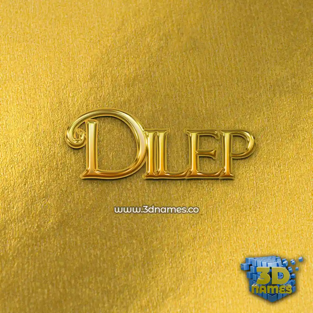 dilep in All Gold style - 3D name wallpaper
