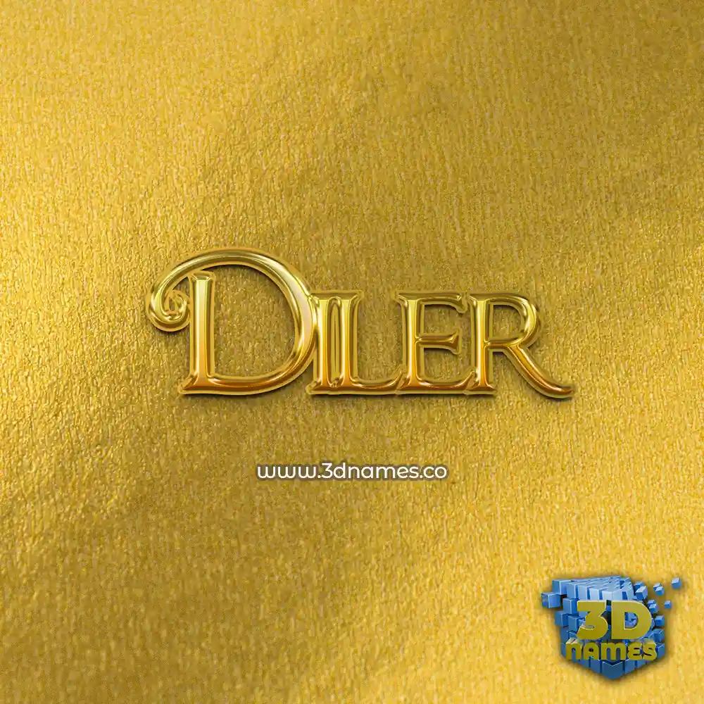 diler in All Gold style - 3D name wallpaper