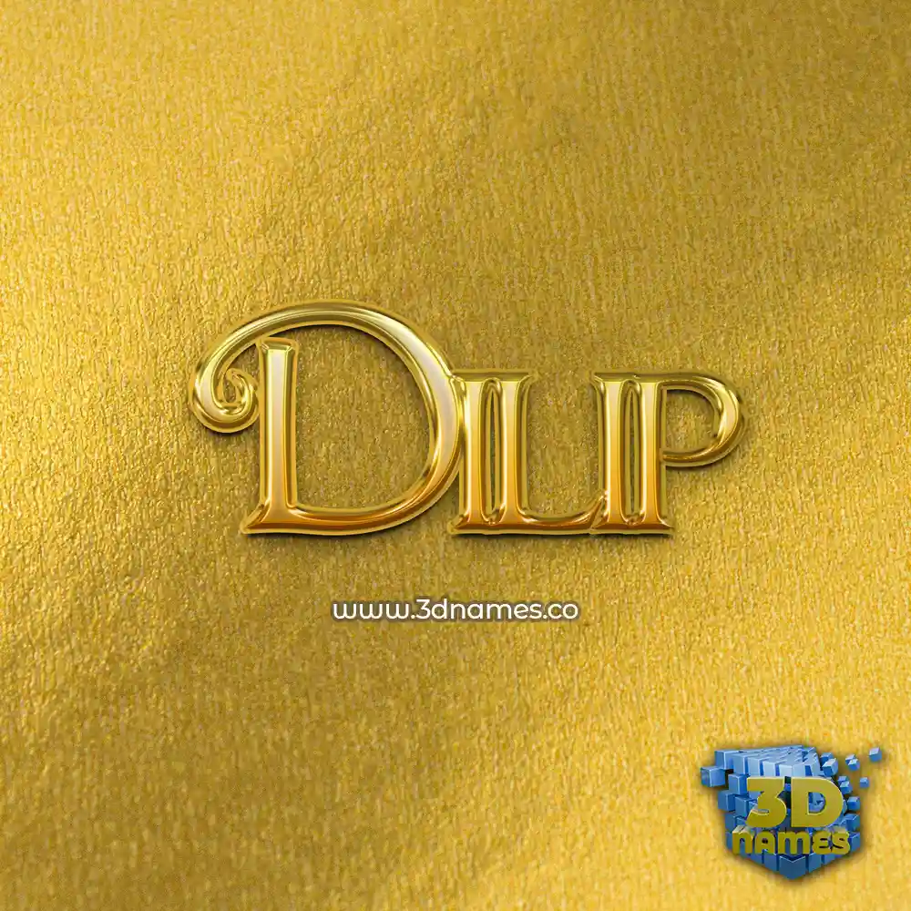 dilip in All Gold style - 3D name wallpaper