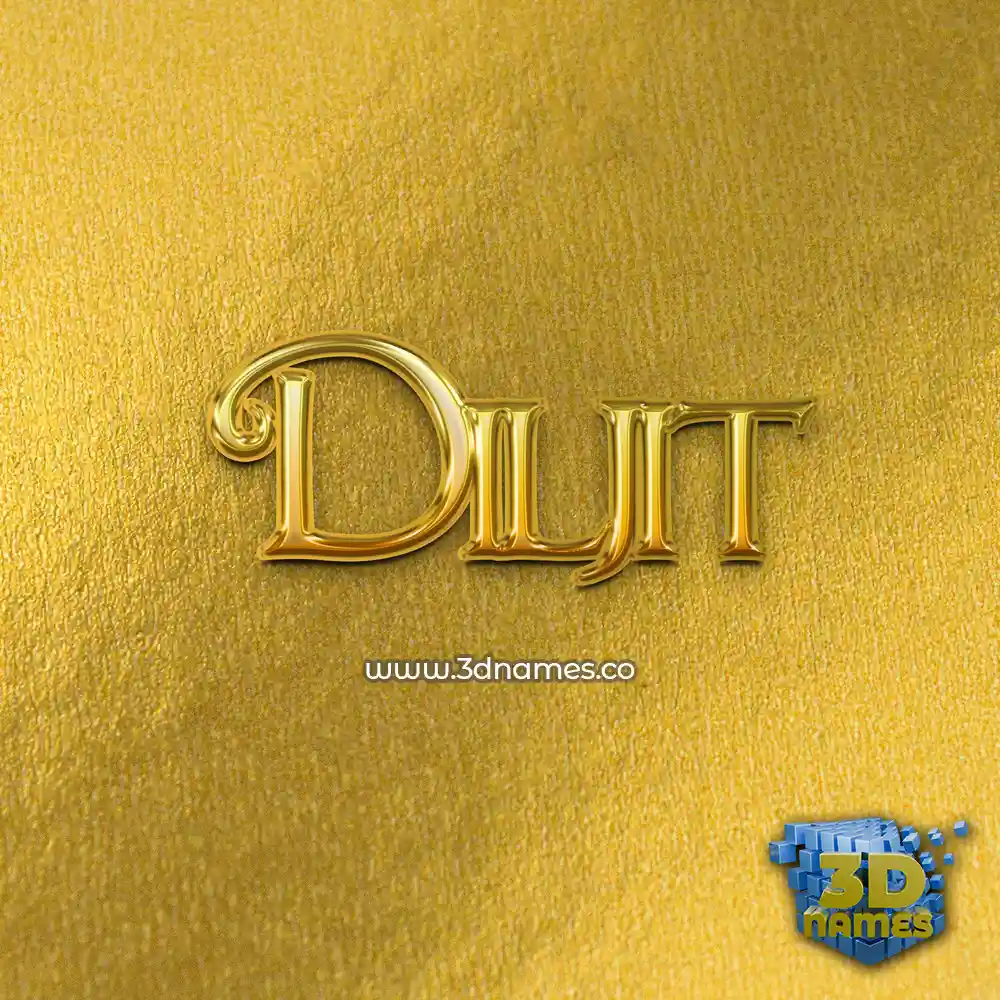 diljit in All Gold style - 3D name wallpaper
