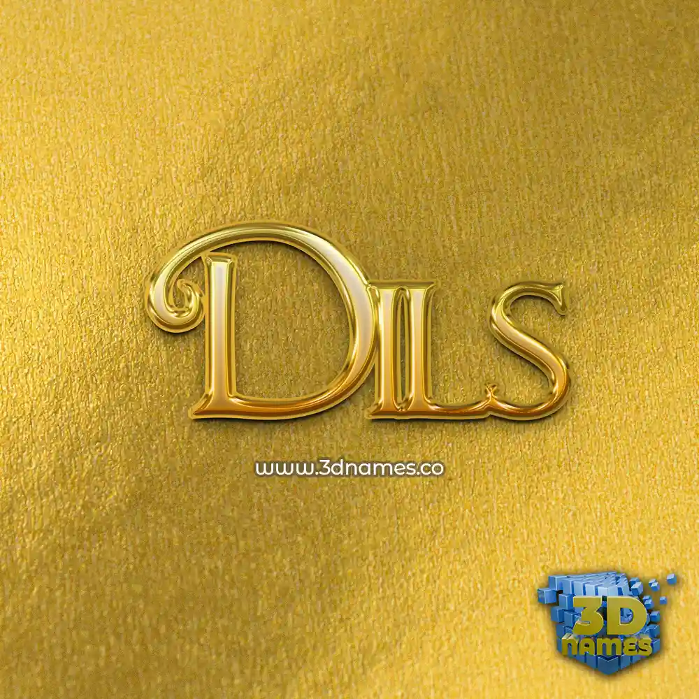 dils in All Gold style - 3D name wallpaper