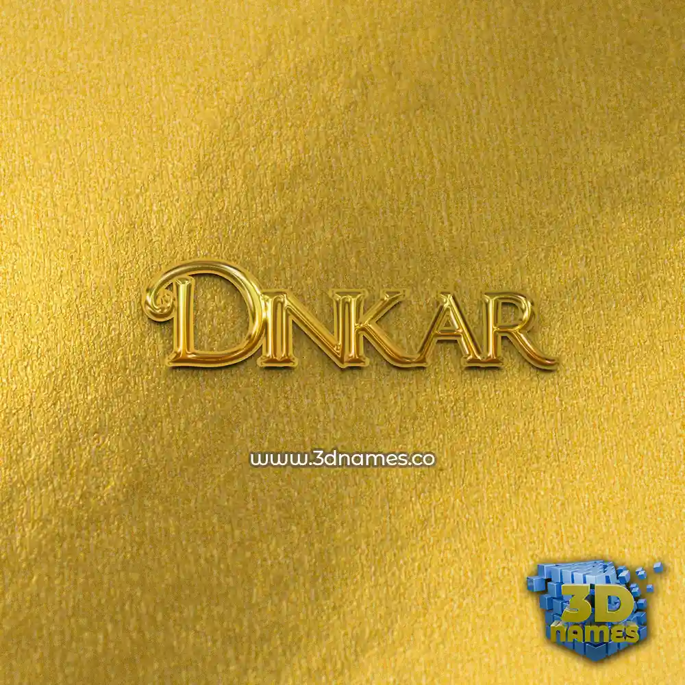 dinkar in All Gold style - 3D name wallpaper
