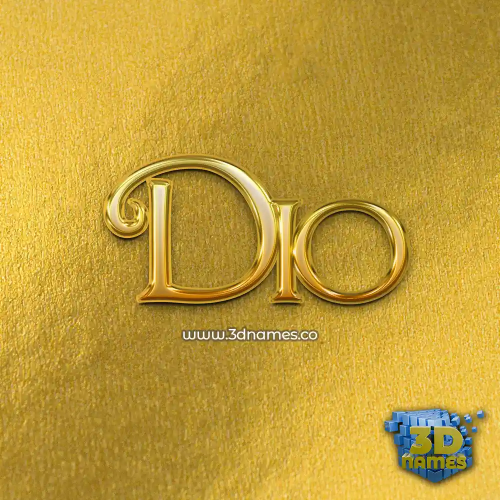 dio in All Gold style - 3D name wallpaper