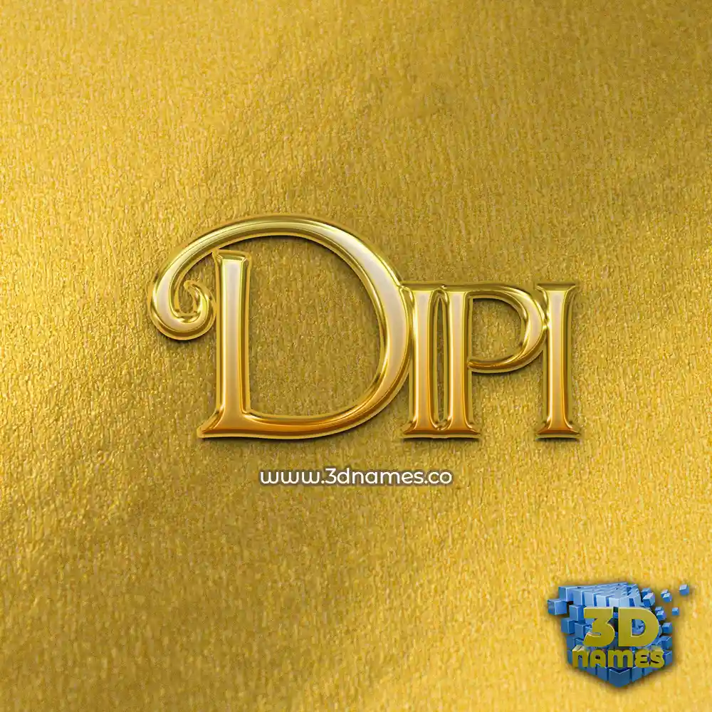 dipi in All Gold style - 3D name wallpaper
