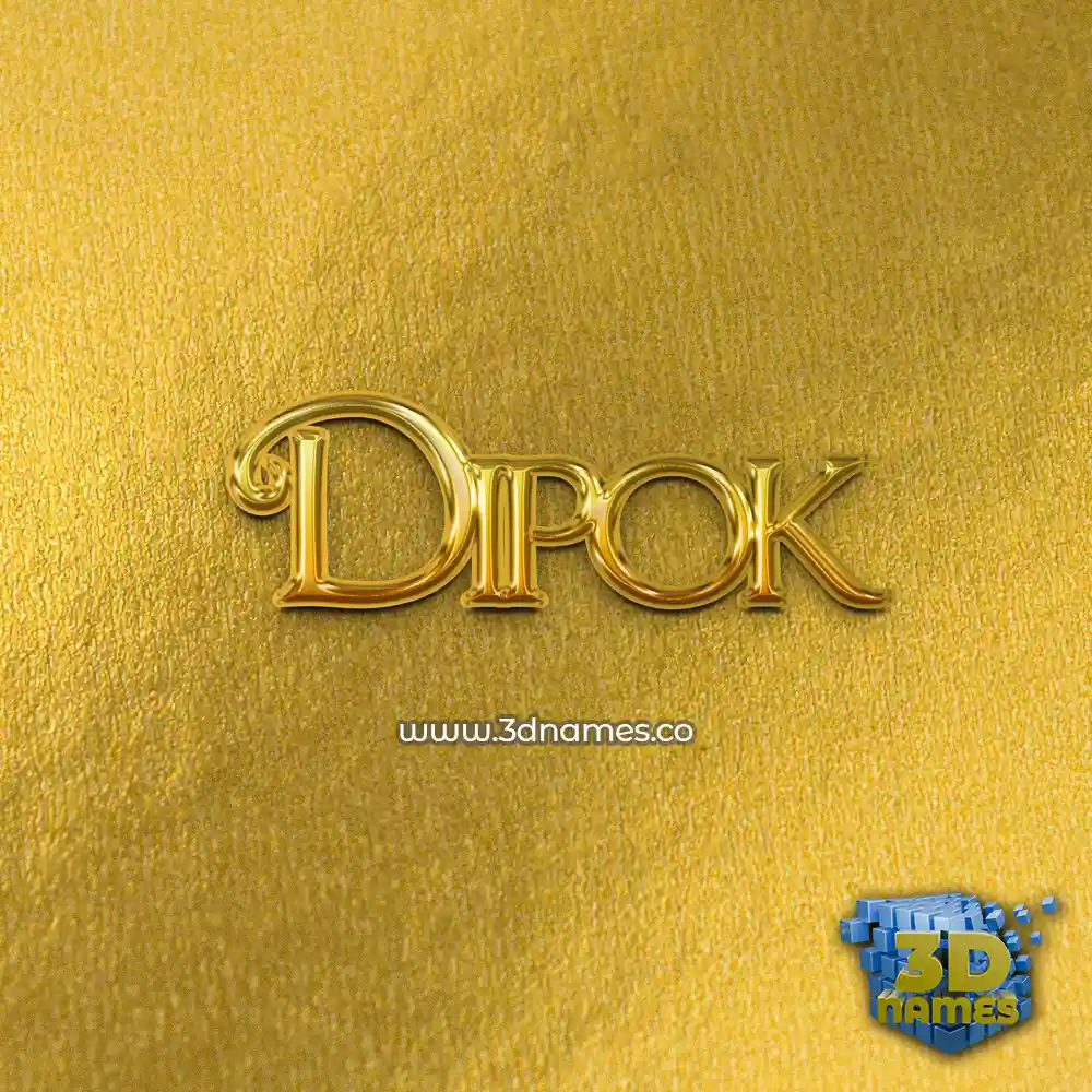dipok in All Gold style - 3D name wallpaper