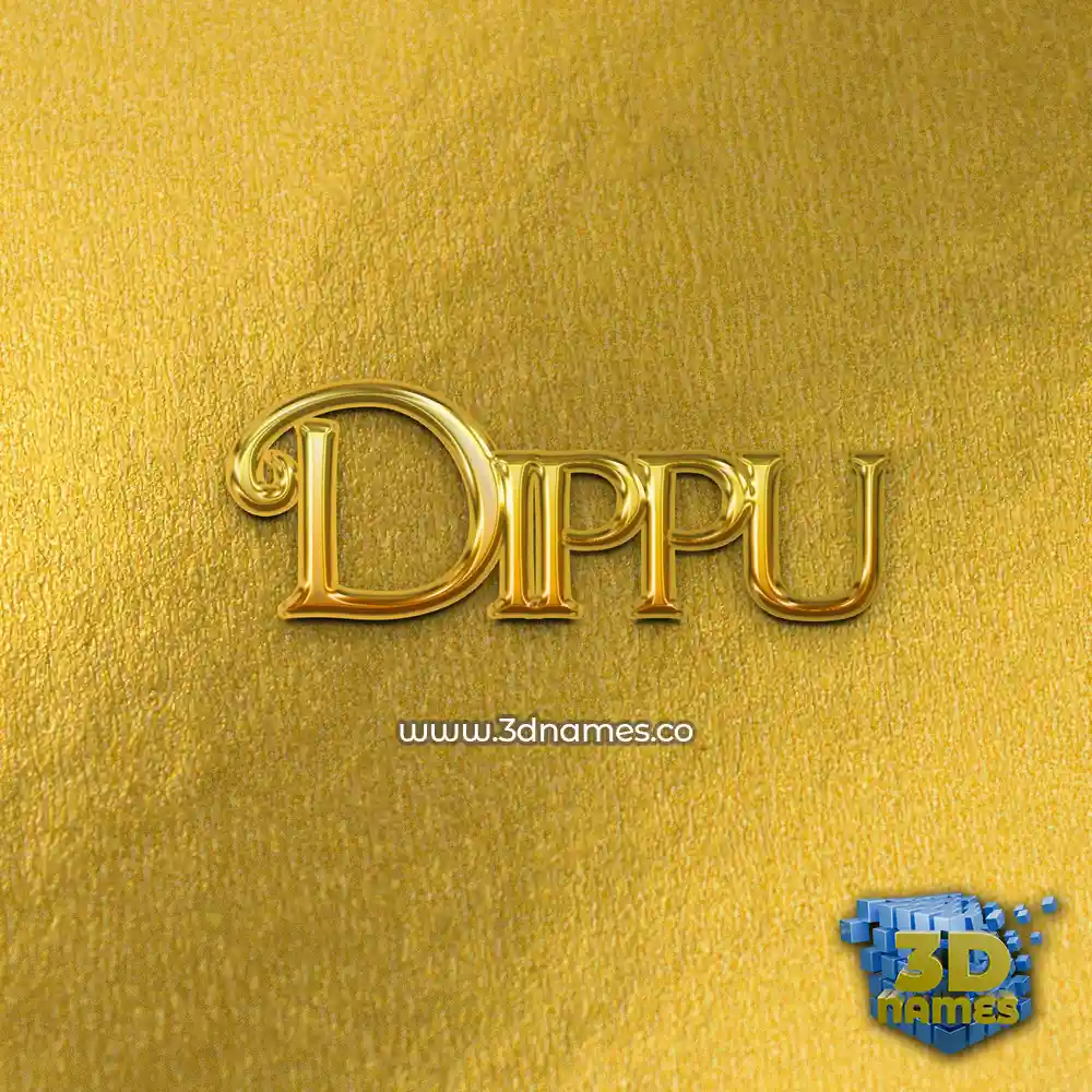 dippu in All Gold style - 3D name wallpaper