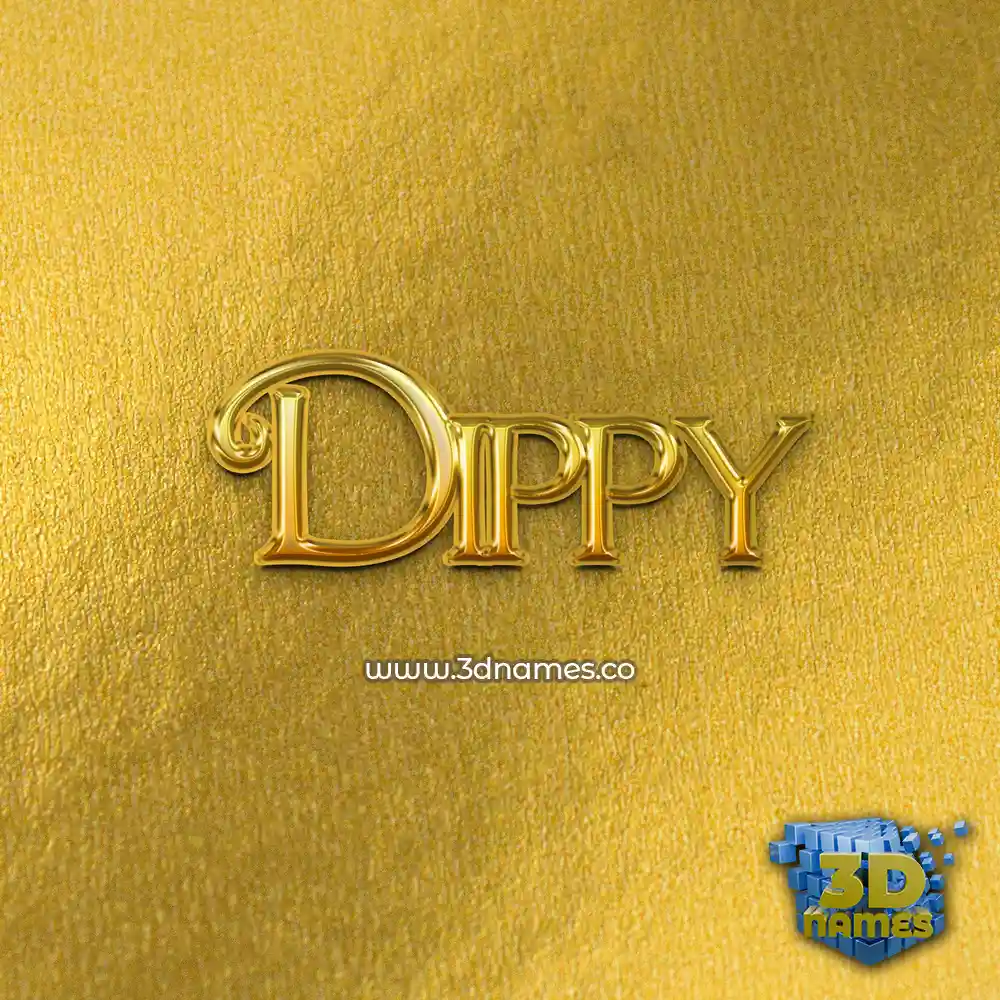 dippy in All Gold style - 3D name wallpaper
