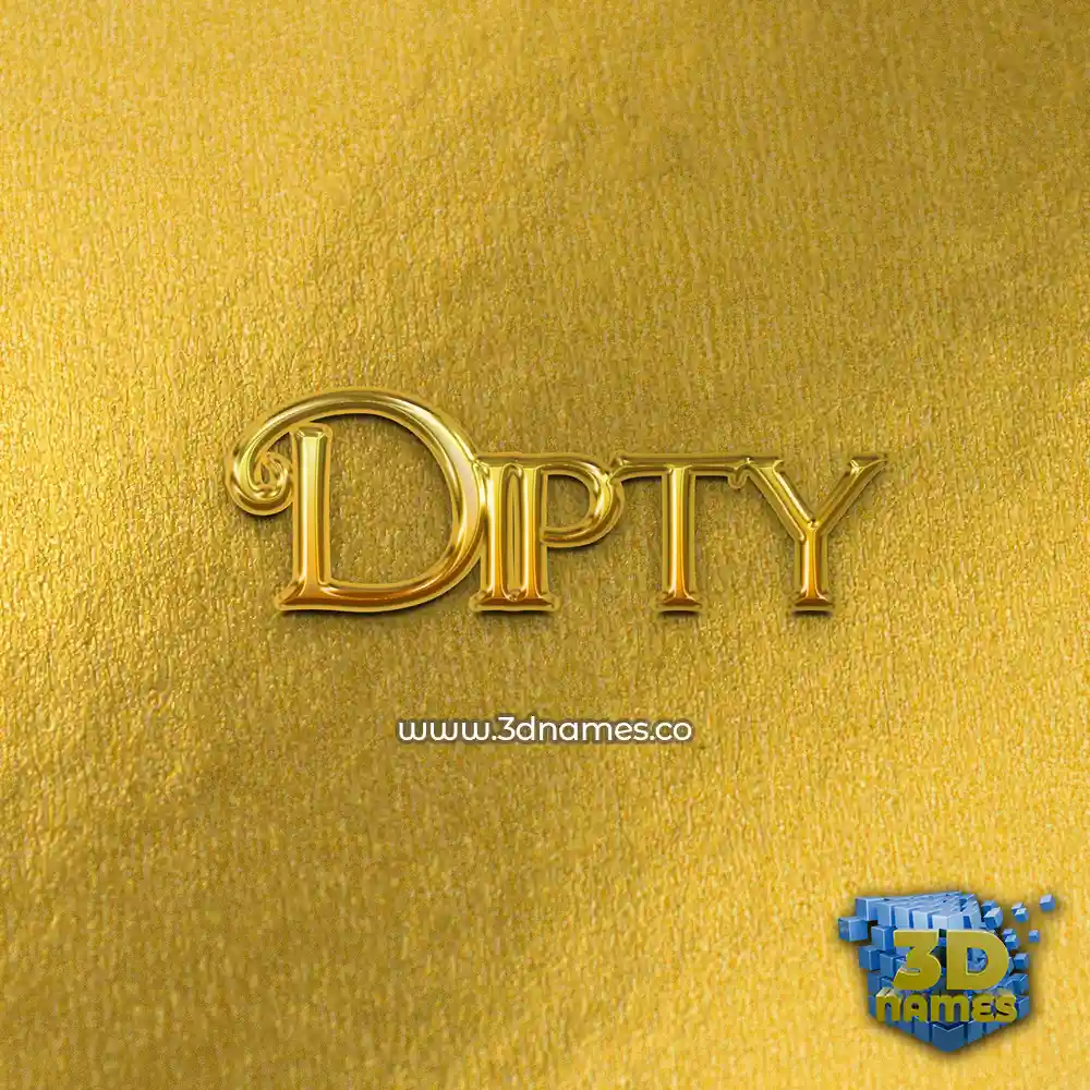 dipty in All Gold style - 3D name wallpaper