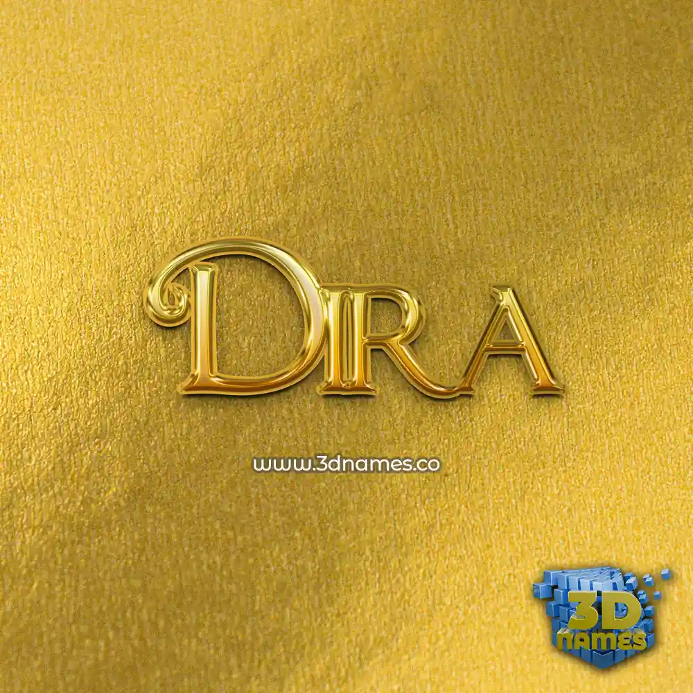 dira in All Gold style - 3D name wallpaper
