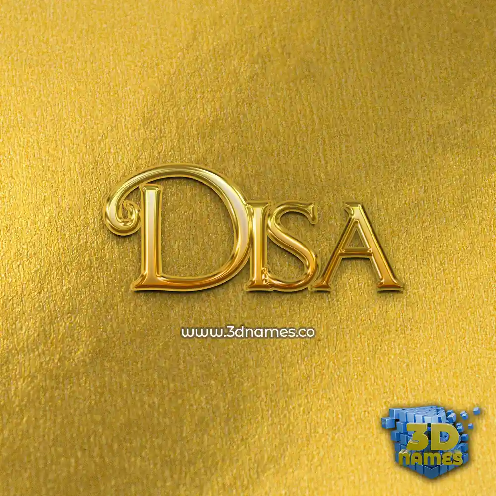 disa in All Gold style - 3D name wallpaper