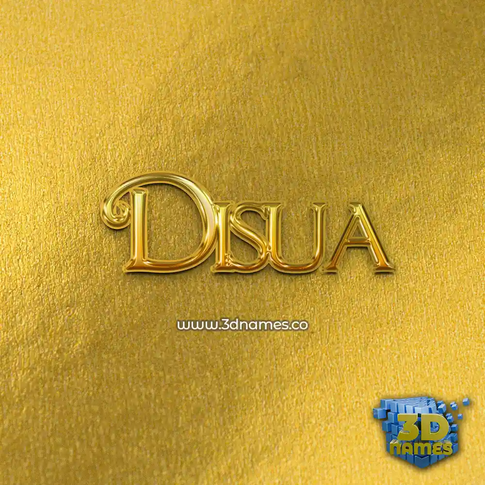 disua in All Gold style - 3D name wallpaper
