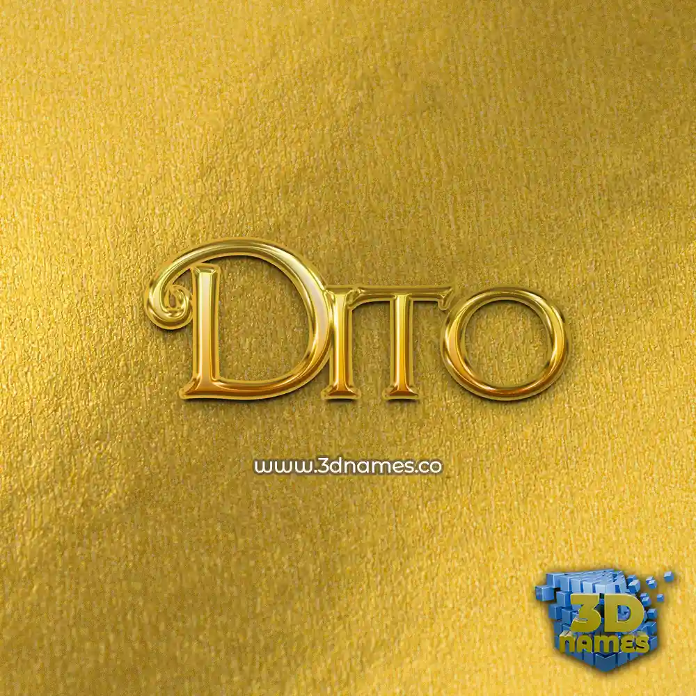 dito in All Gold style - 3D name wallpaper