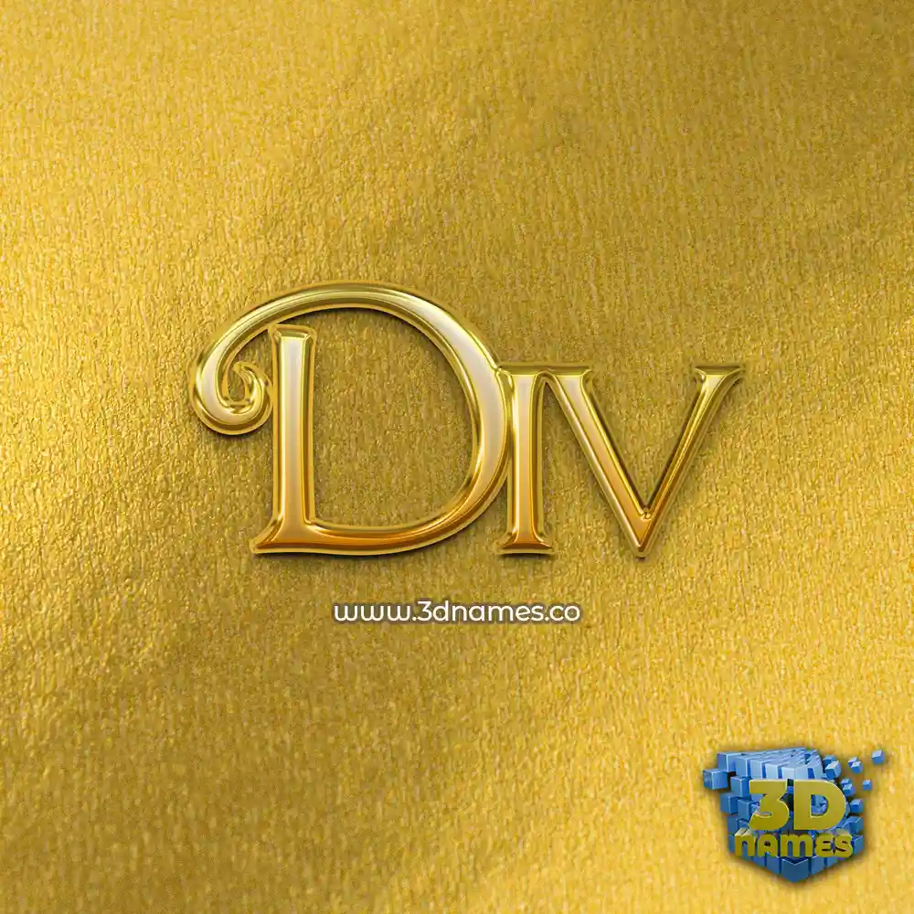 div in All Gold style - 3D name wallpaper