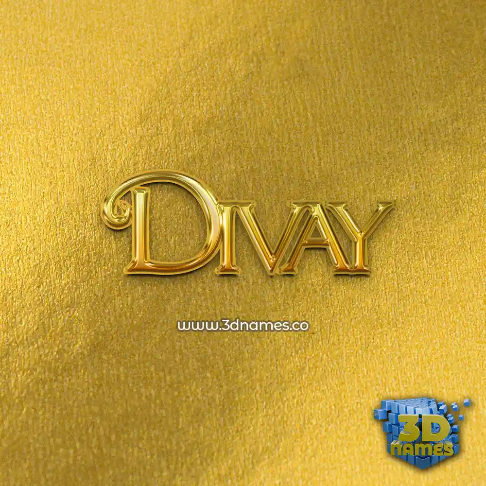 divay in All Gold style - 3D name wallpaper