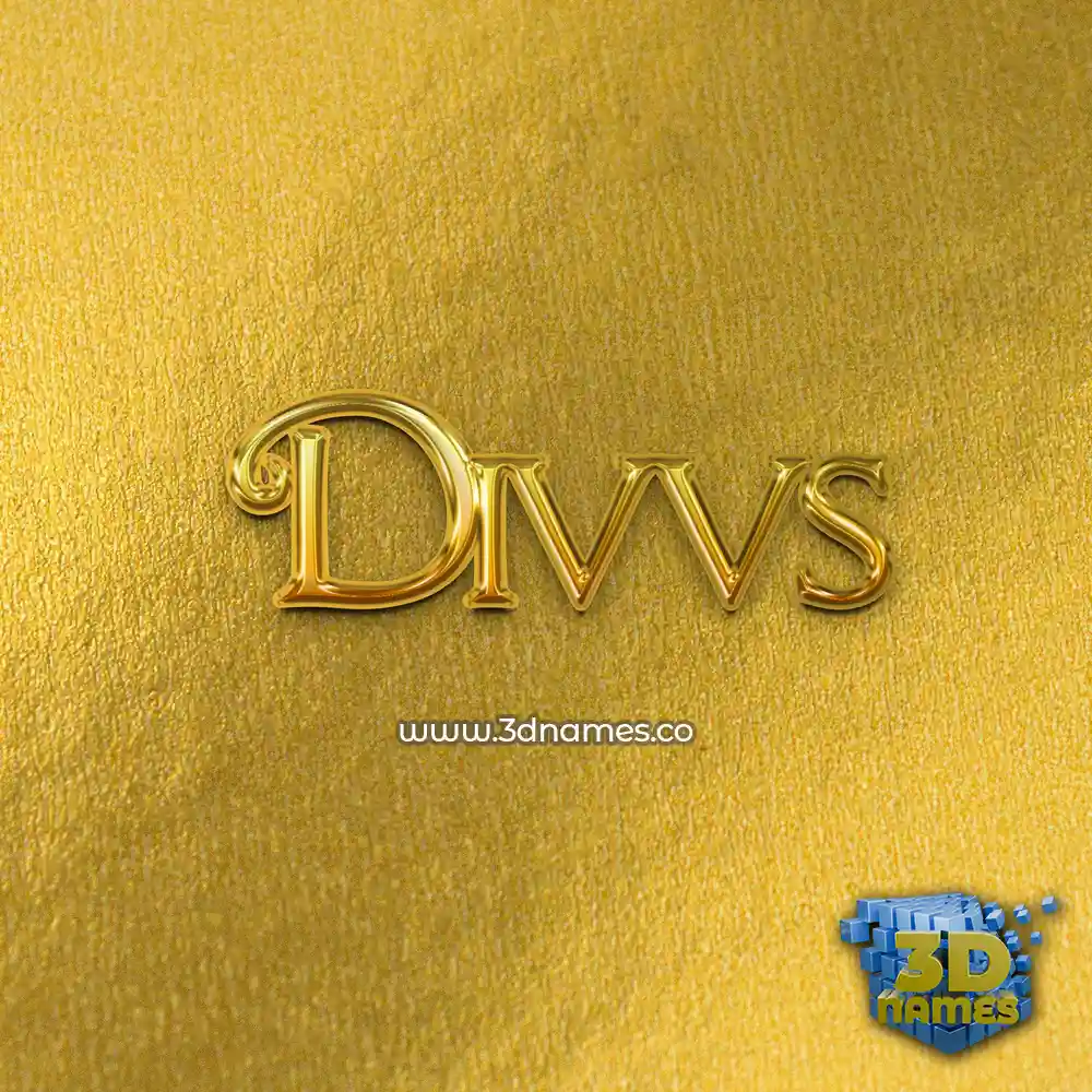 divvs in All Gold style - 3D name wallpaper