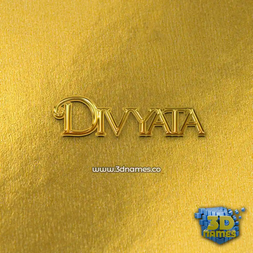 divyata in All Gold style - 3D name wallpaper