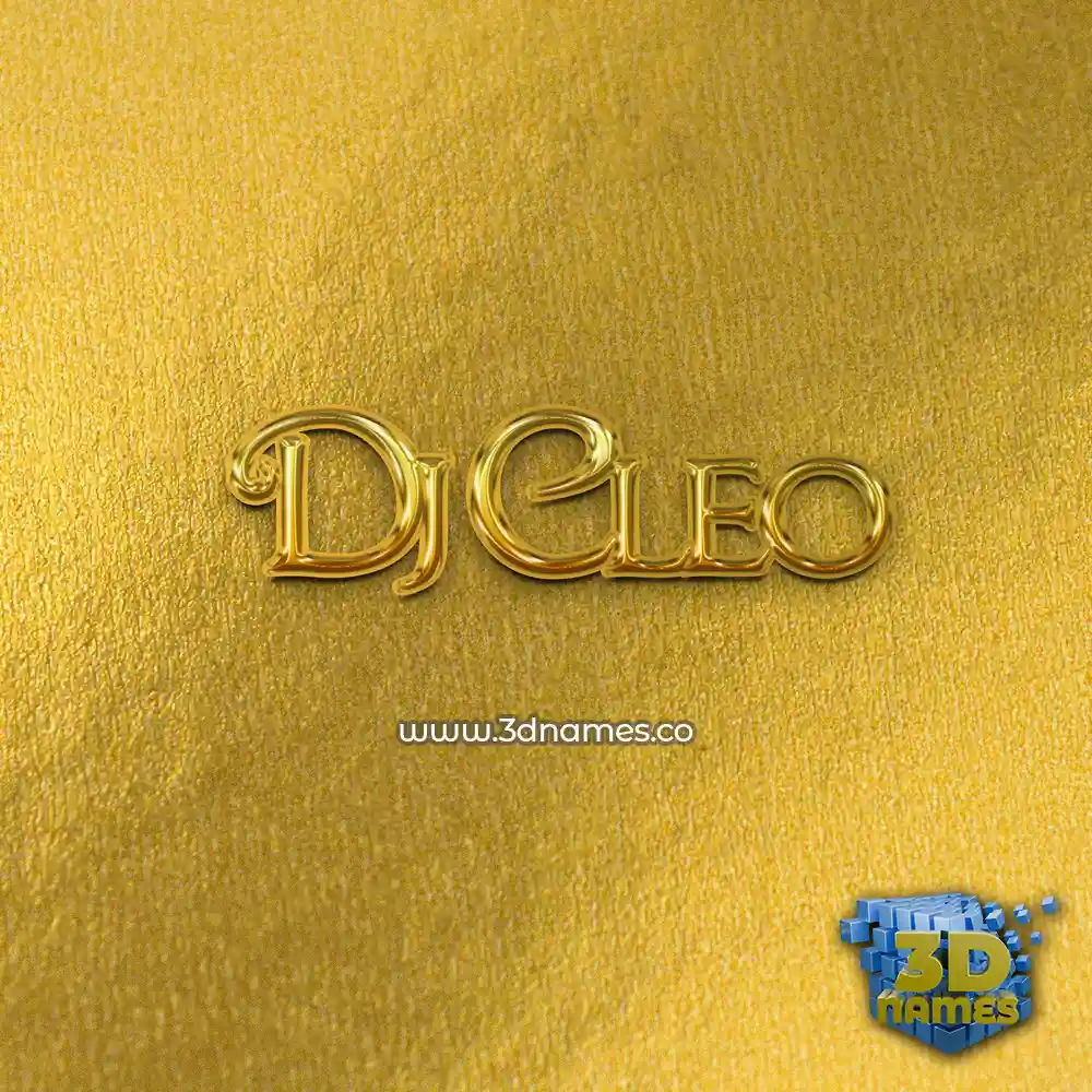 dj cleo in All Gold style - 3D name wallpaper