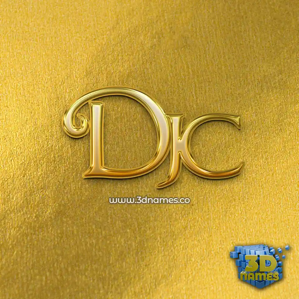 djc in All Gold style - 3D name wallpaper