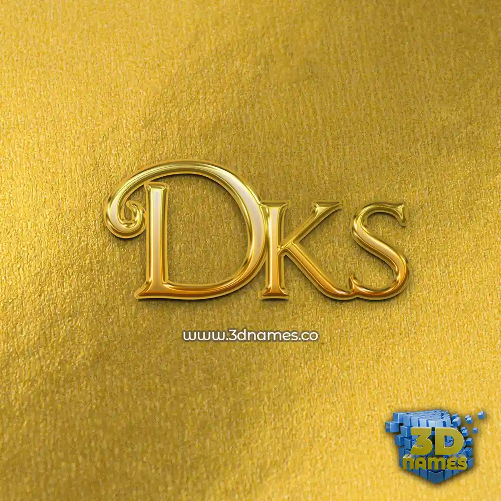 dks in All Gold style - 3D name wallpaper