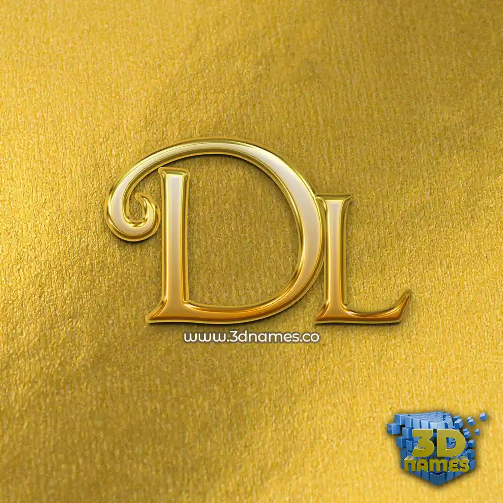 dl in All Gold style - 3D name wallpaper