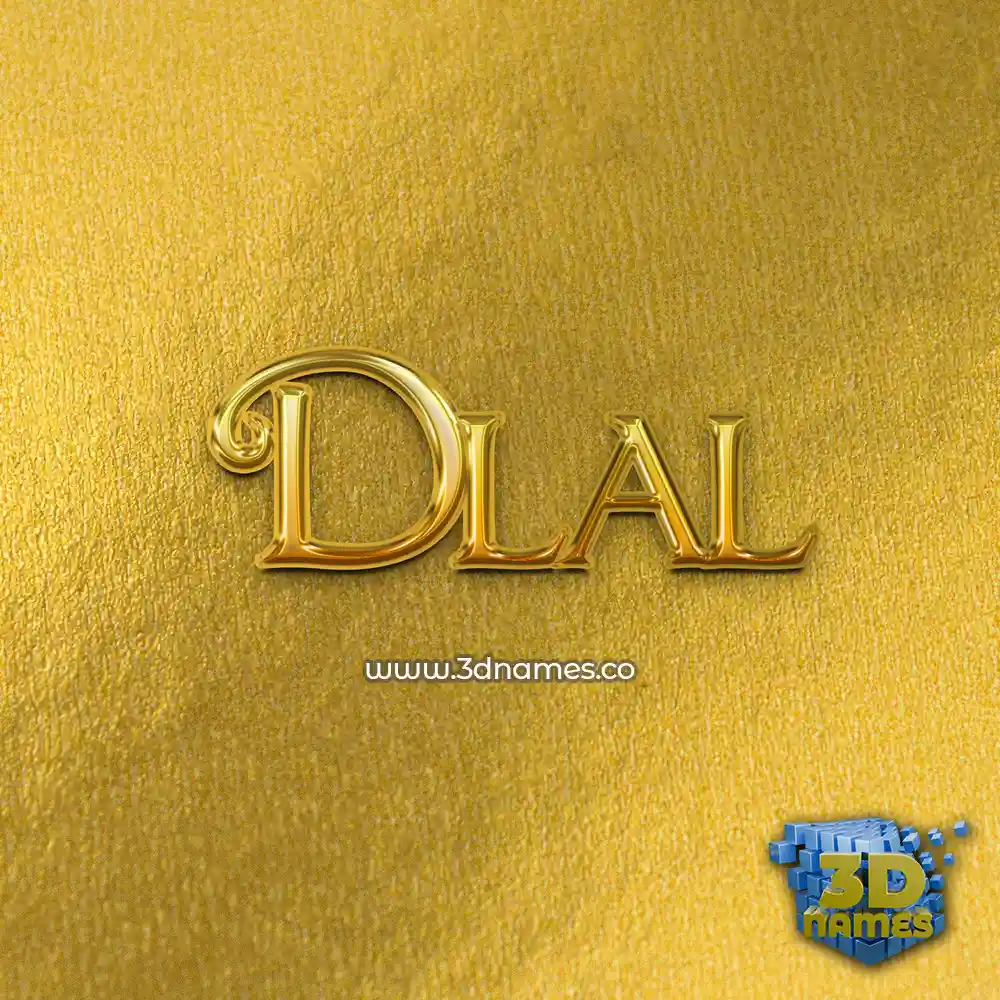 dlal in All Gold style - 3D name wallpaper