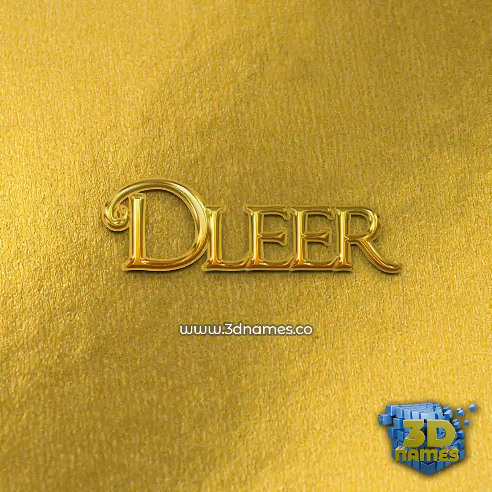 dleer in All Gold style - 3D name wallpaper