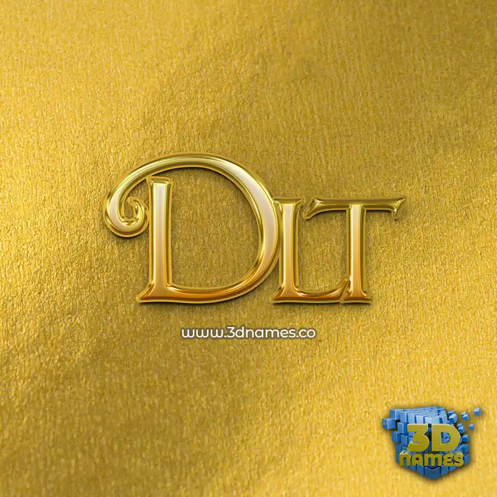 dlt in All Gold style - 3D name wallpaper