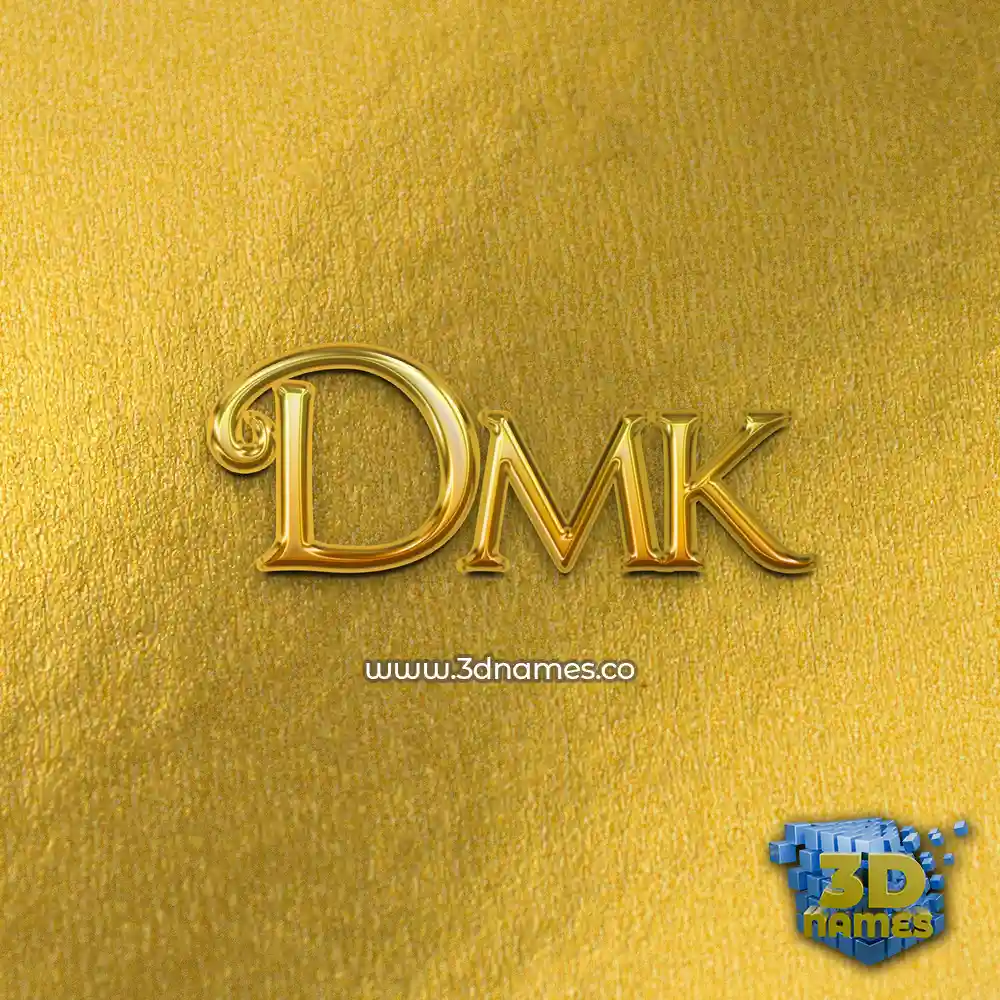 dmk in All Gold style - 3D name wallpaper