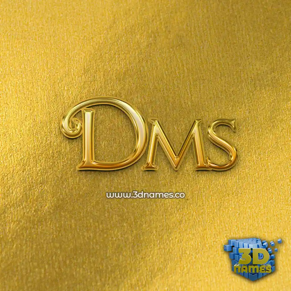 dms in All Gold style - 3D name wallpaper