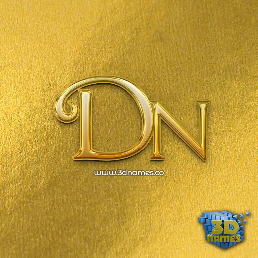 dn in All Gold style - 3D name wallpaper