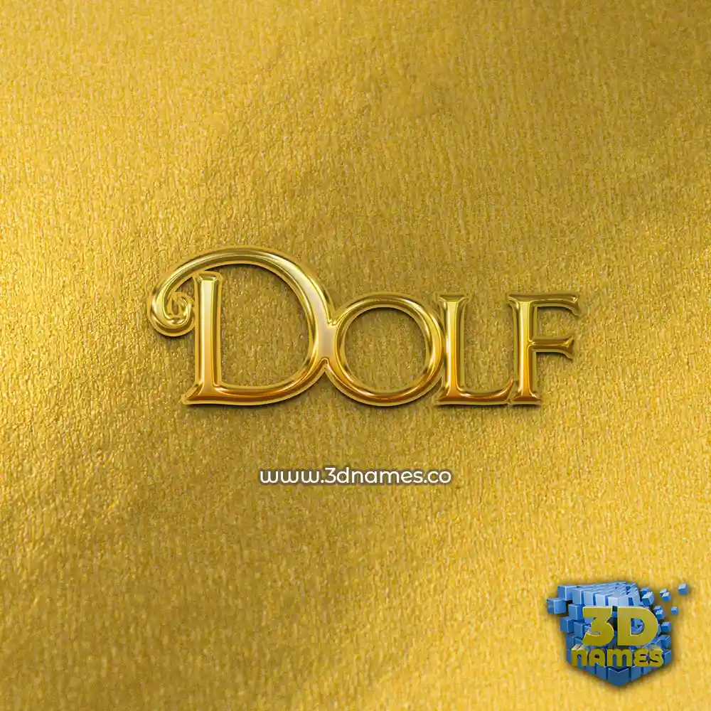 dolf in All Gold style - 3D name wallpaper