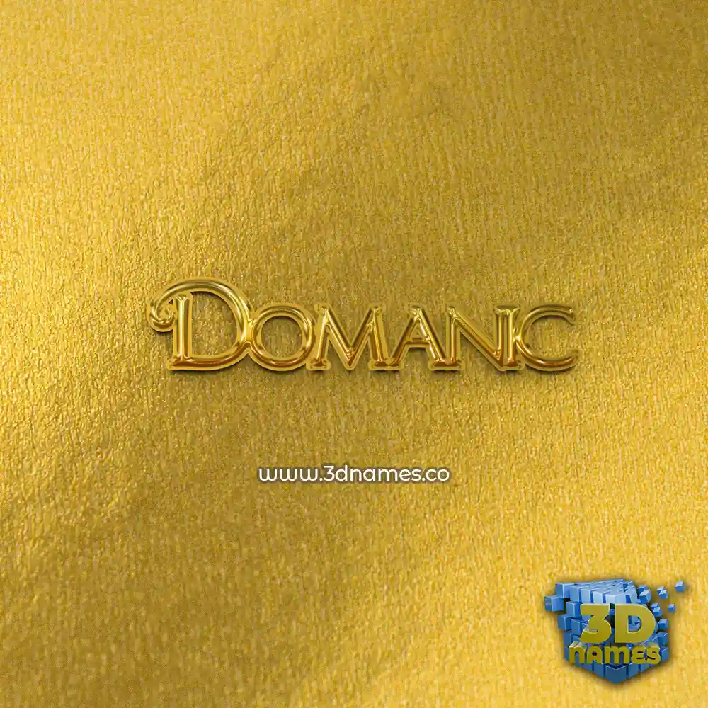 domanic in All Gold style - 3D name wallpaper