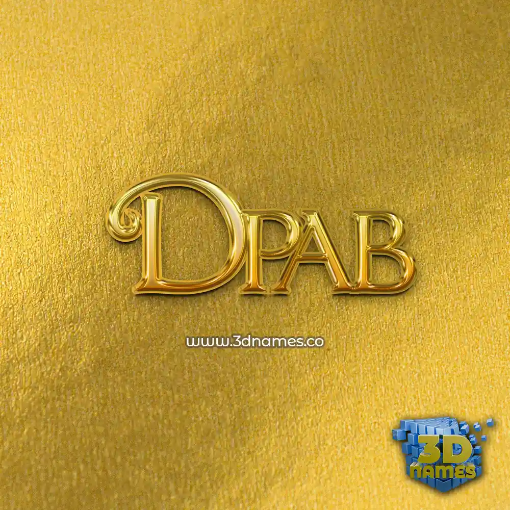 dpab in All Gold style - 3D name wallpaper