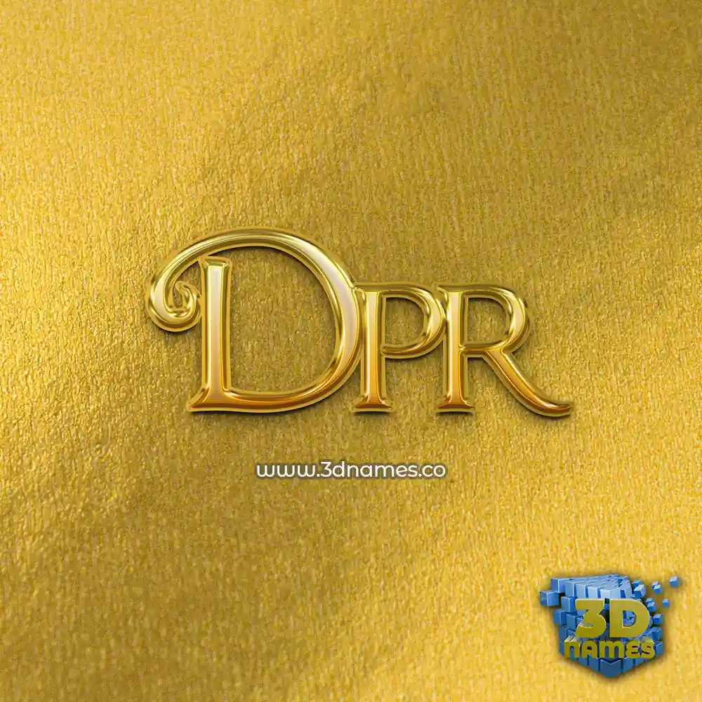 dpr in All Gold style - 3D name wallpaper