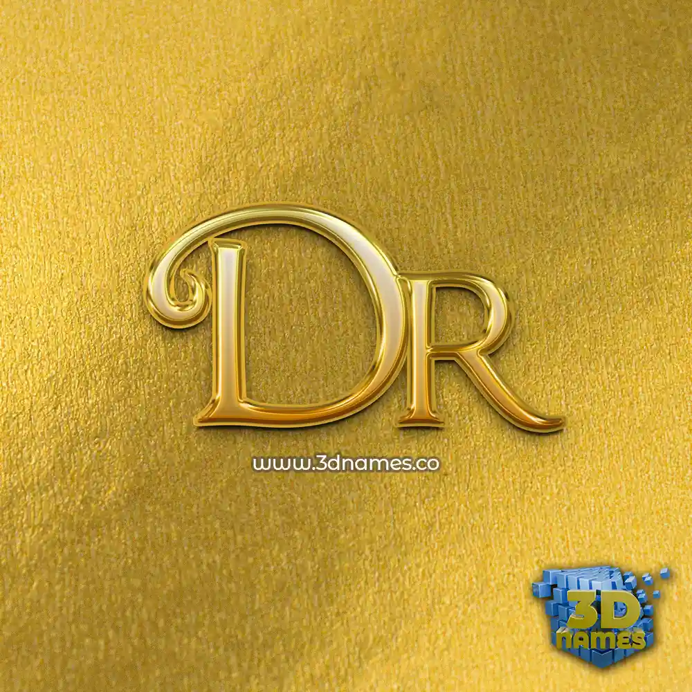 dr in All Gold style - 3D name wallpaper