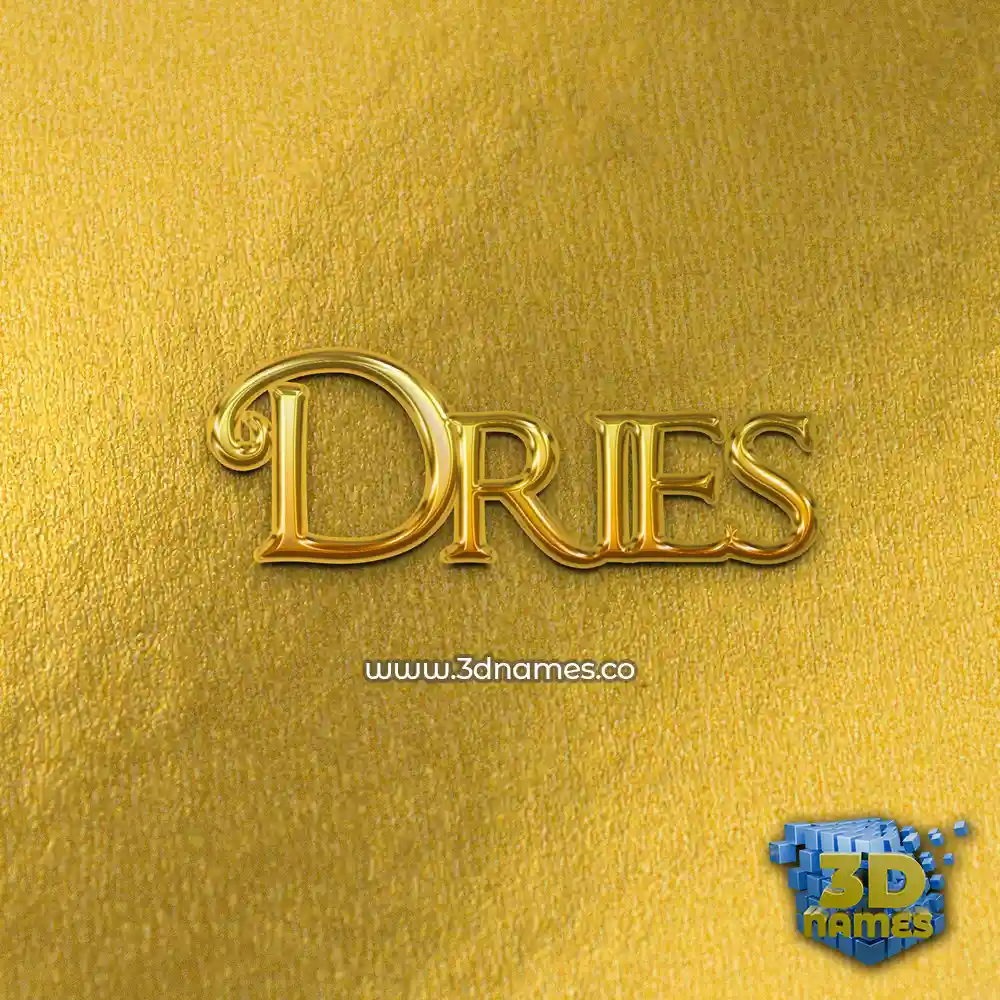 dries in All Gold style - 3D name wallpaper