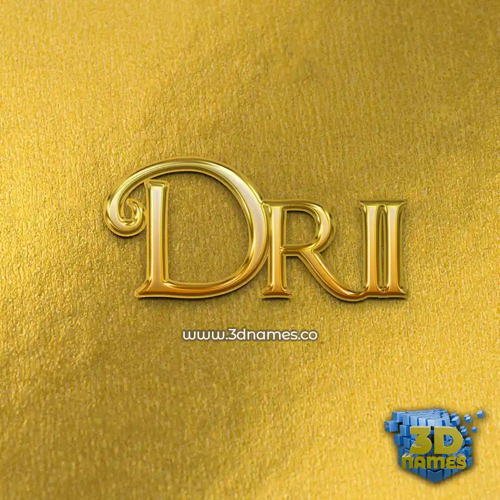 drii in All Gold style - 3D name wallpaper