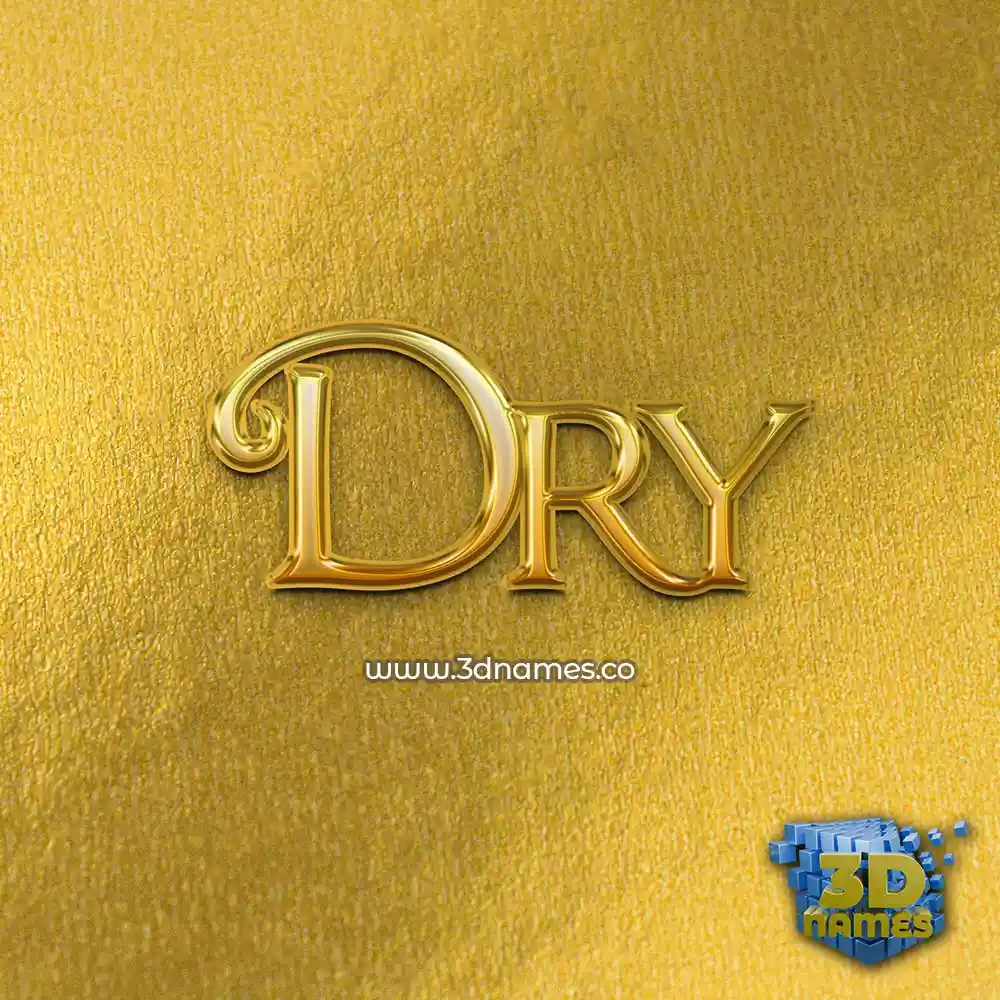 dry in All Gold style - 3D name wallpaper