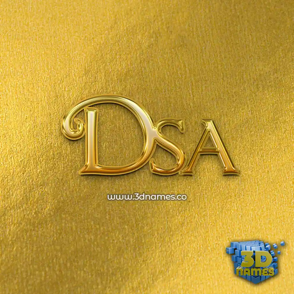 dsa in All Gold style - 3D name wallpaper