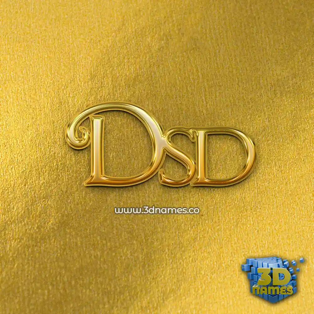 dsd in All Gold style - 3D name wallpaper