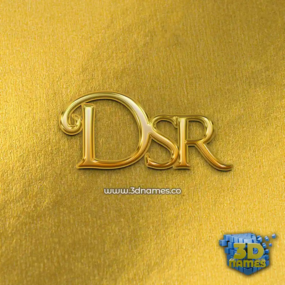 dsr in All Gold style - 3D name wallpaper
