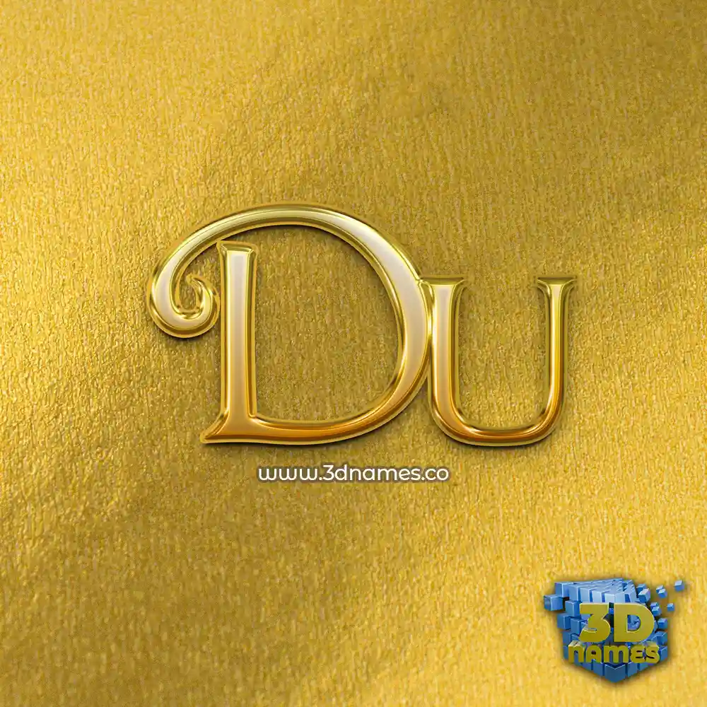 du in All Gold style - 3D name wallpaper