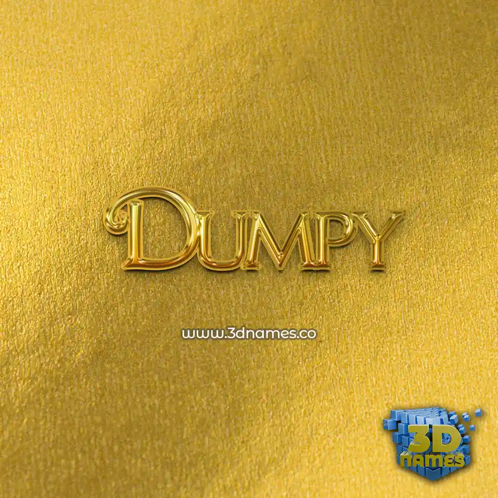 dumpy in All Gold style - 3D name wallpaper