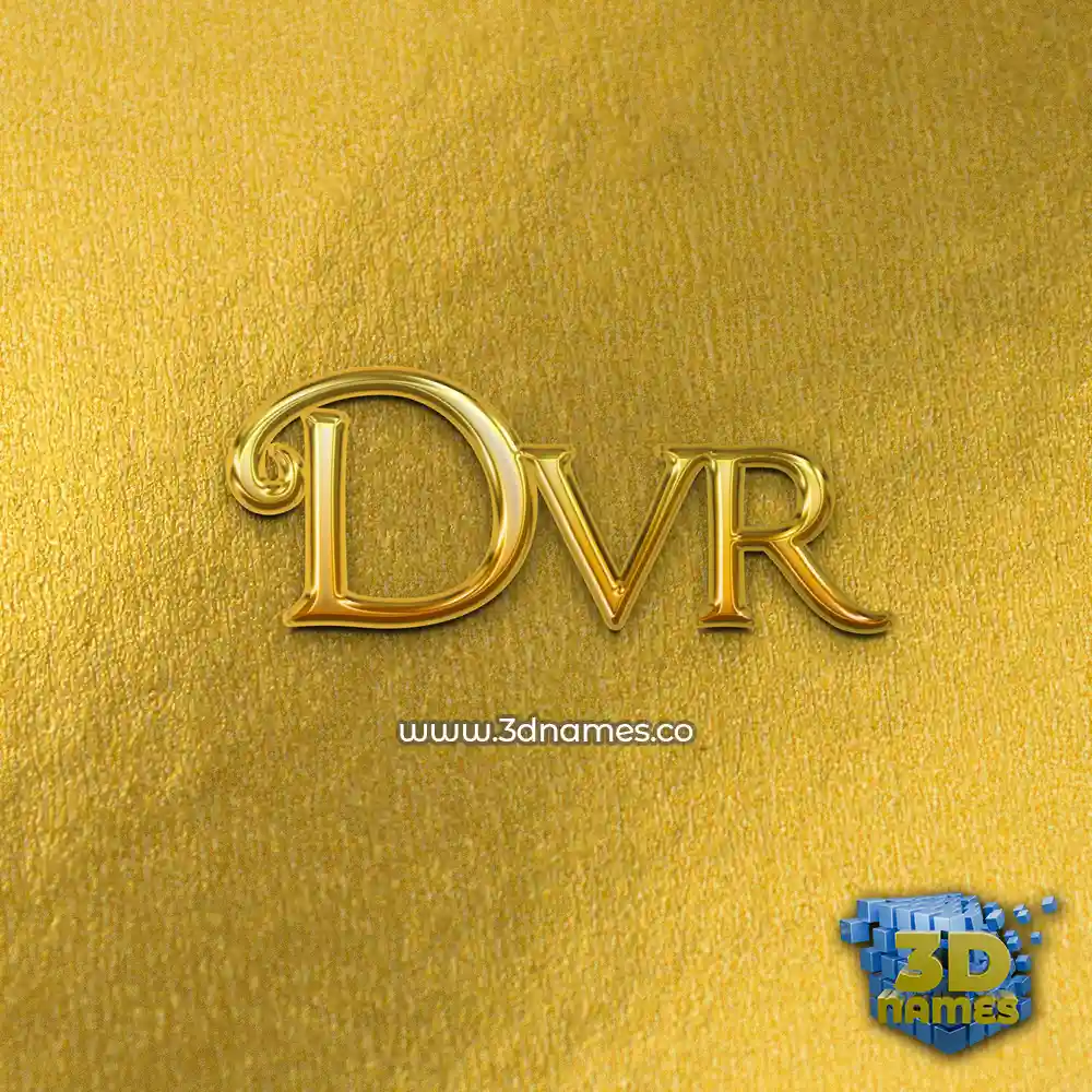 dvr in All Gold style - 3D name wallpaper