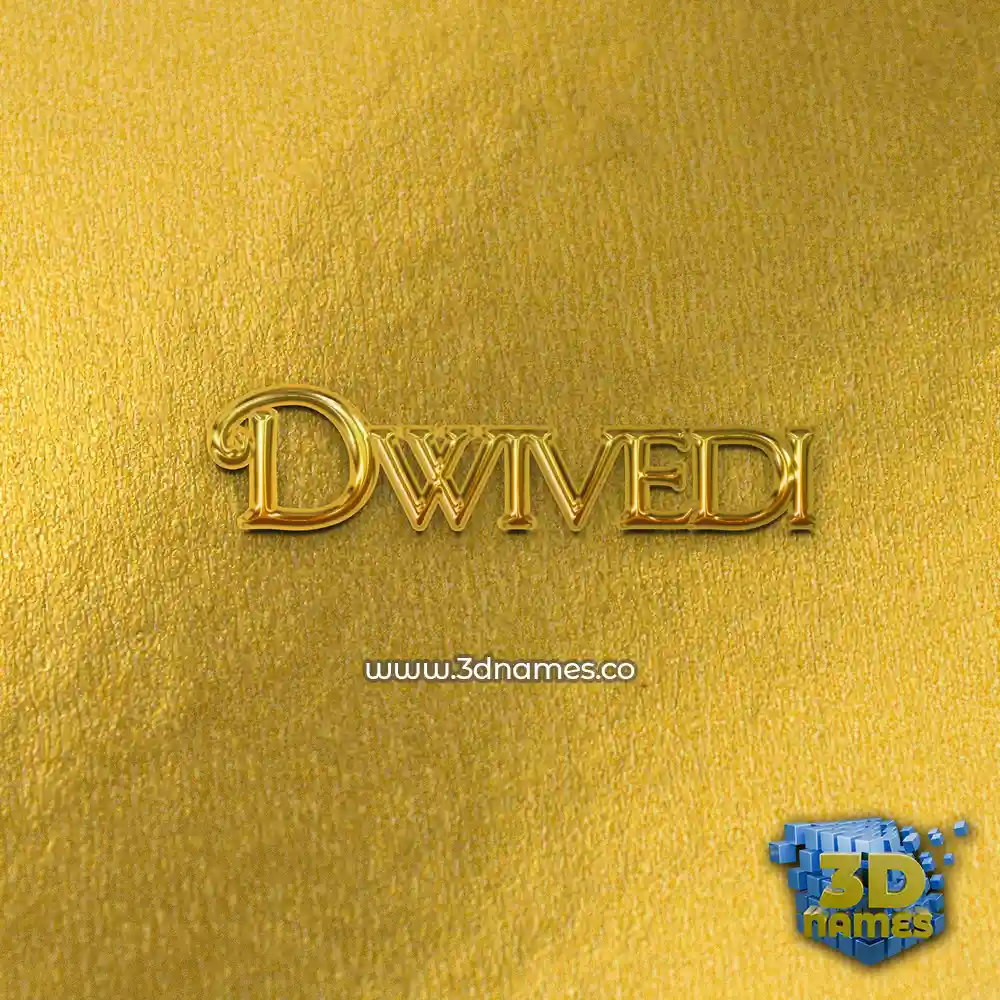 dwivedi in All Gold style - 3D name wallpaper