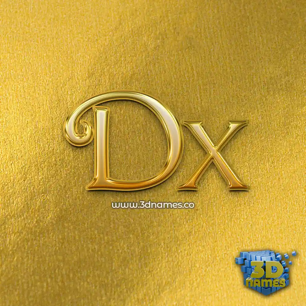 dx in All Gold style - 3D name wallpaper