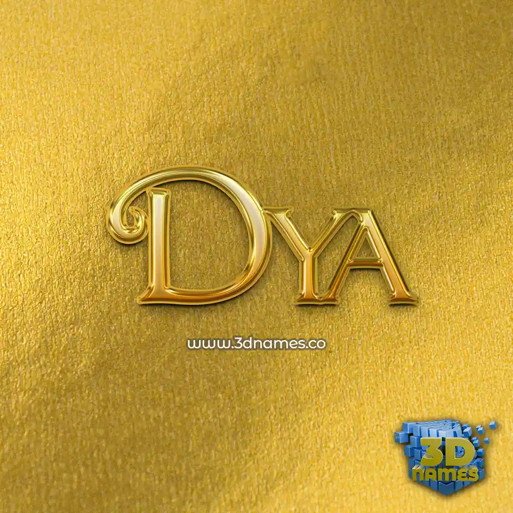 dya in All Gold style - 3D name wallpaper