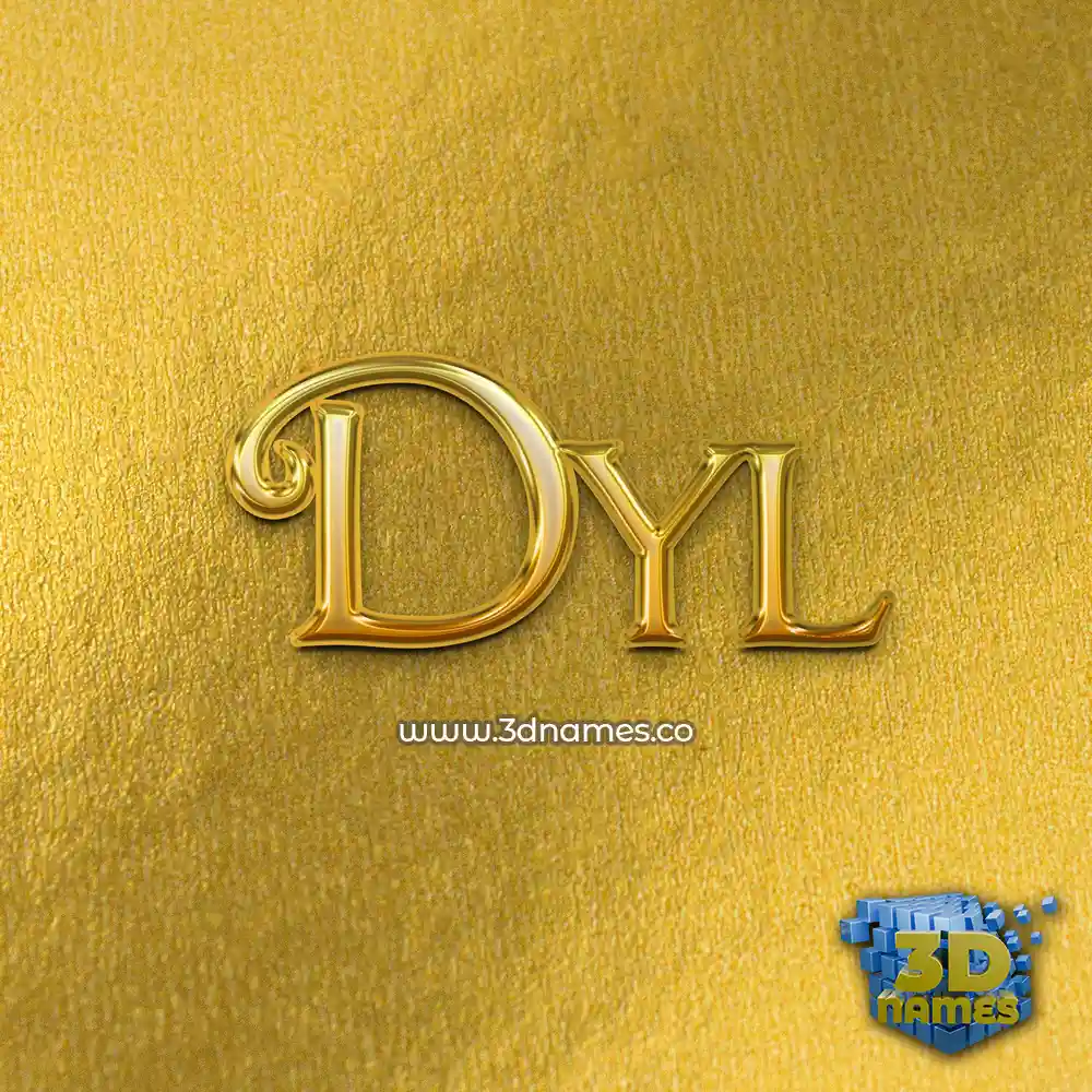 dyl in All Gold style - 3D name wallpaper