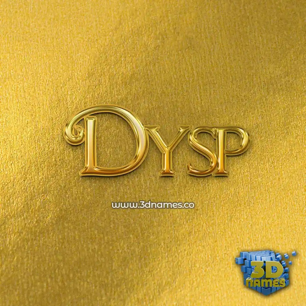 dysp in All Gold style - 3D name wallpaper